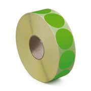 Rol-1000 Etiket dia. 50mm, fluor groen